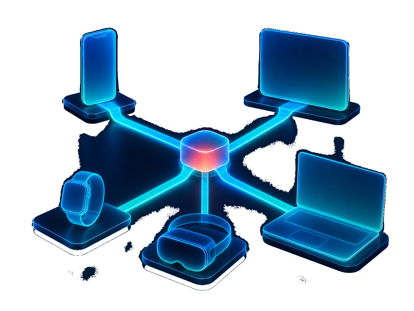 One shared route architecture connected to Apple platform device shells