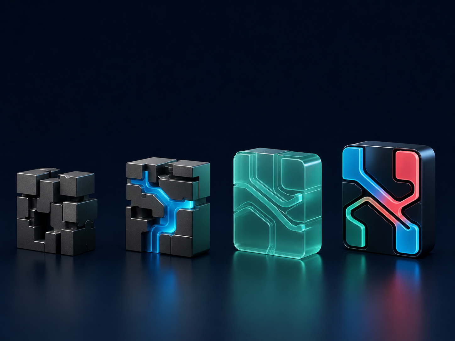 Four stages evolving from fragmented navigation into a unified routing core